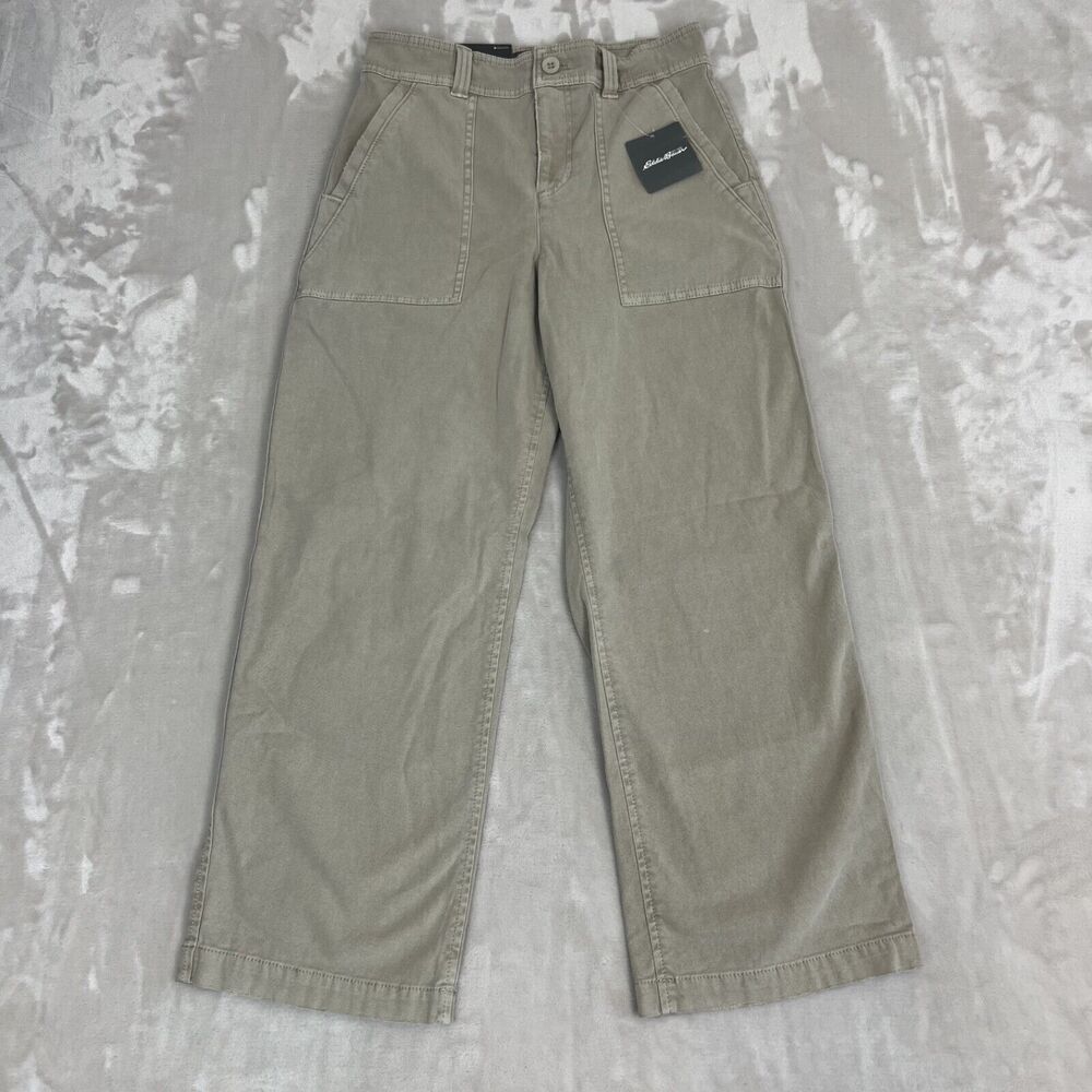 Eddie Bauer Pants Womens 0 Slightly Curvy Marina High Rise Crop Utility Wide Leg